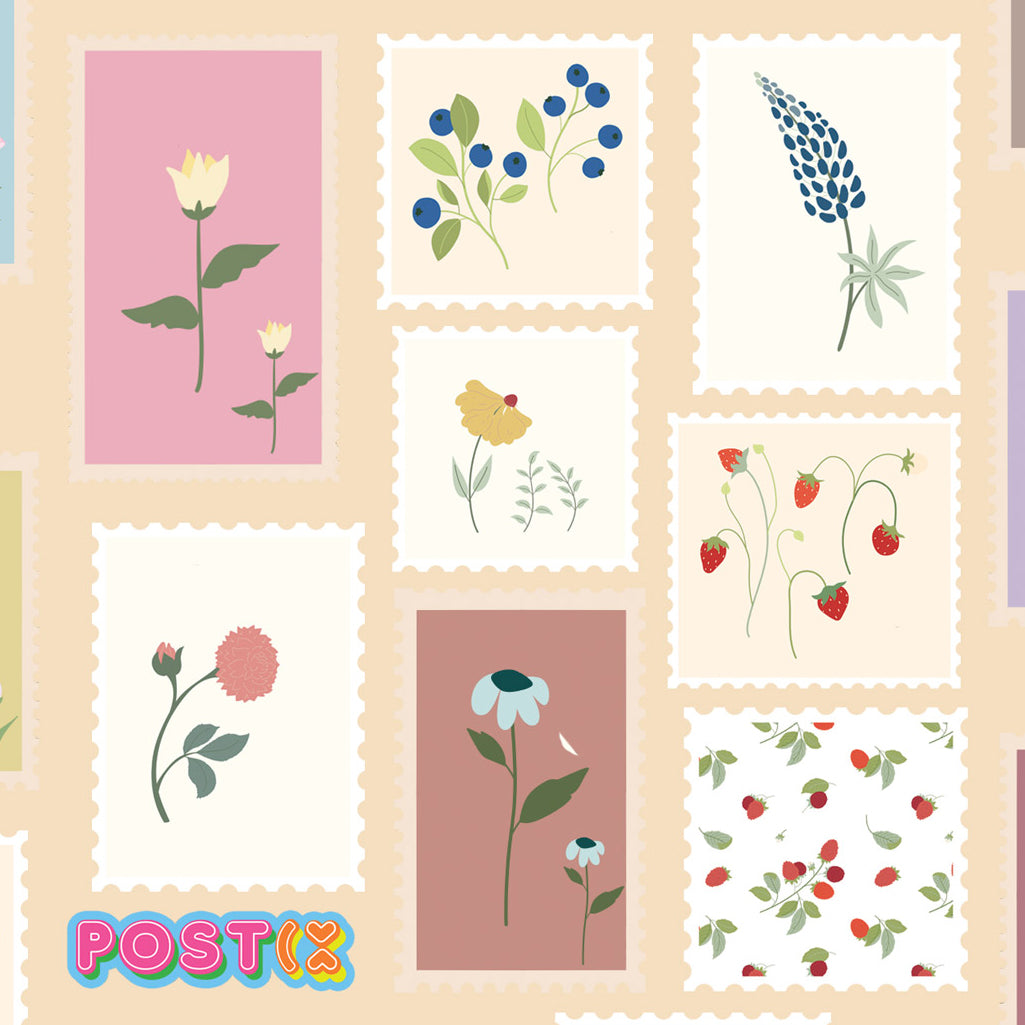 Gentle Flower Stamps Square Stickers