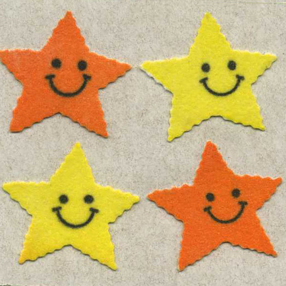 Smiley Stars Fuzzy Stickers