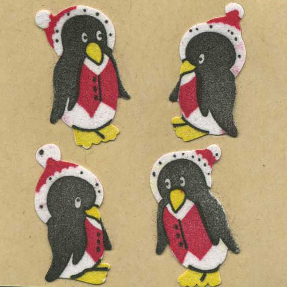 Winter Penguins Fuzzy Stickers