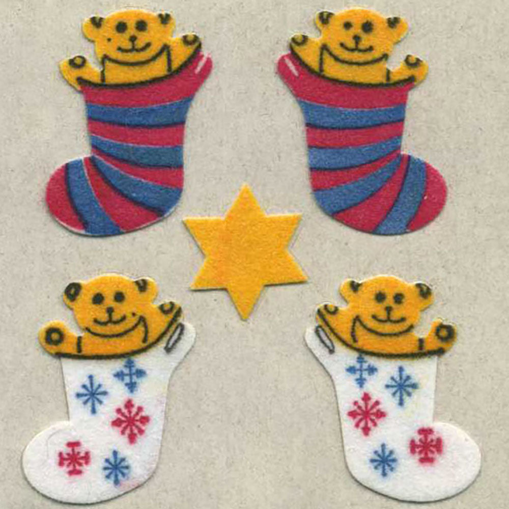 Christmas Stockings Fuzzy Stickers