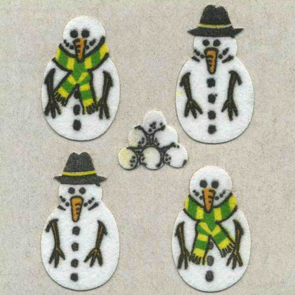 Snowmen Fuzzy Stickers