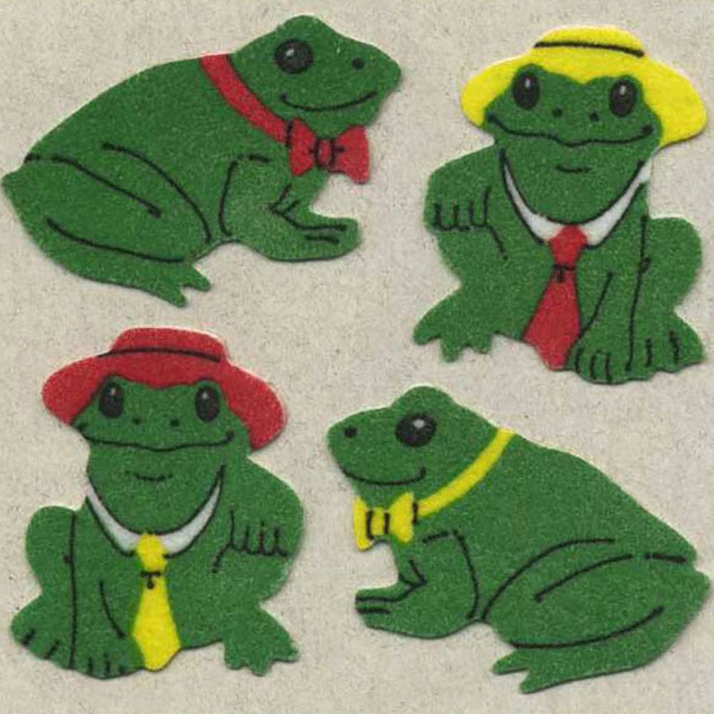 Frog & Hat Fuzzy Stickers