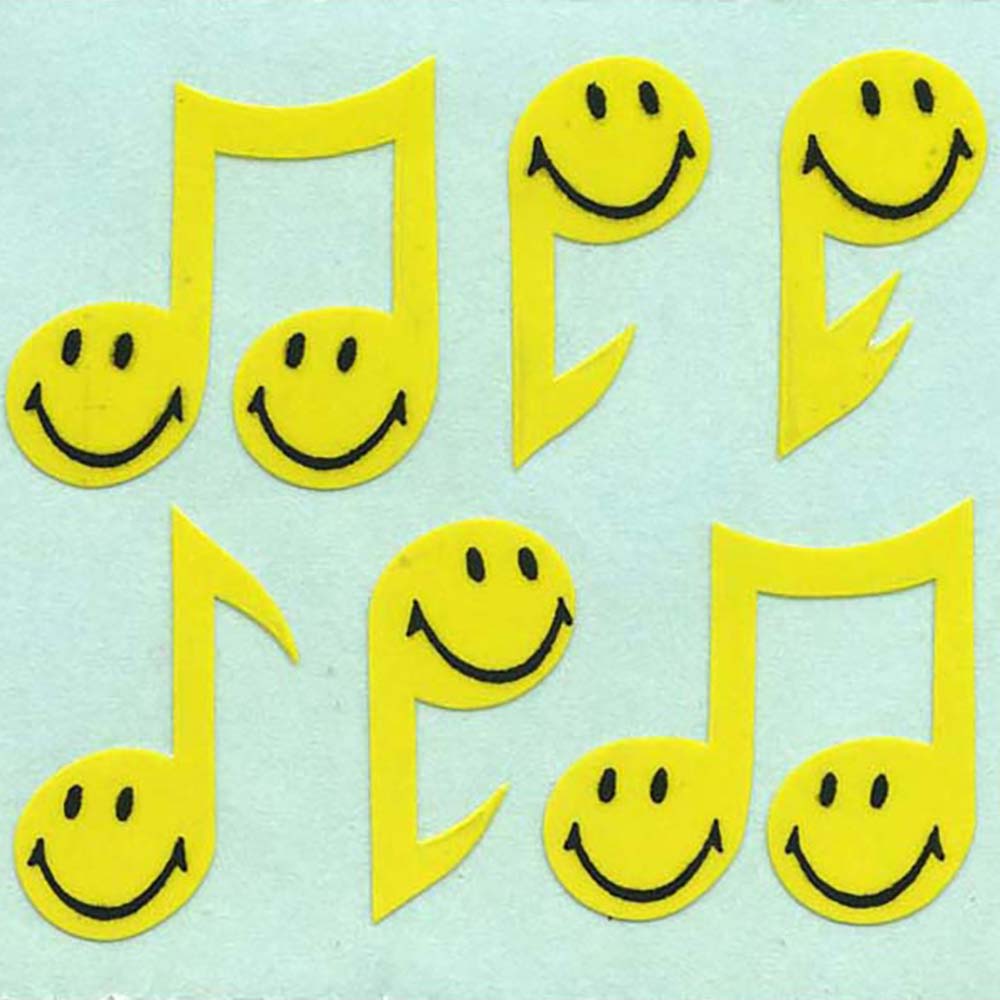 Smiley Musical Notes Stickers
