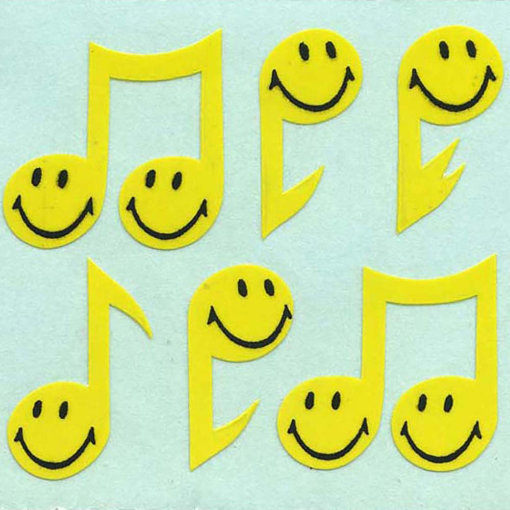 Smiley Musical Notes Stickers Sticker
