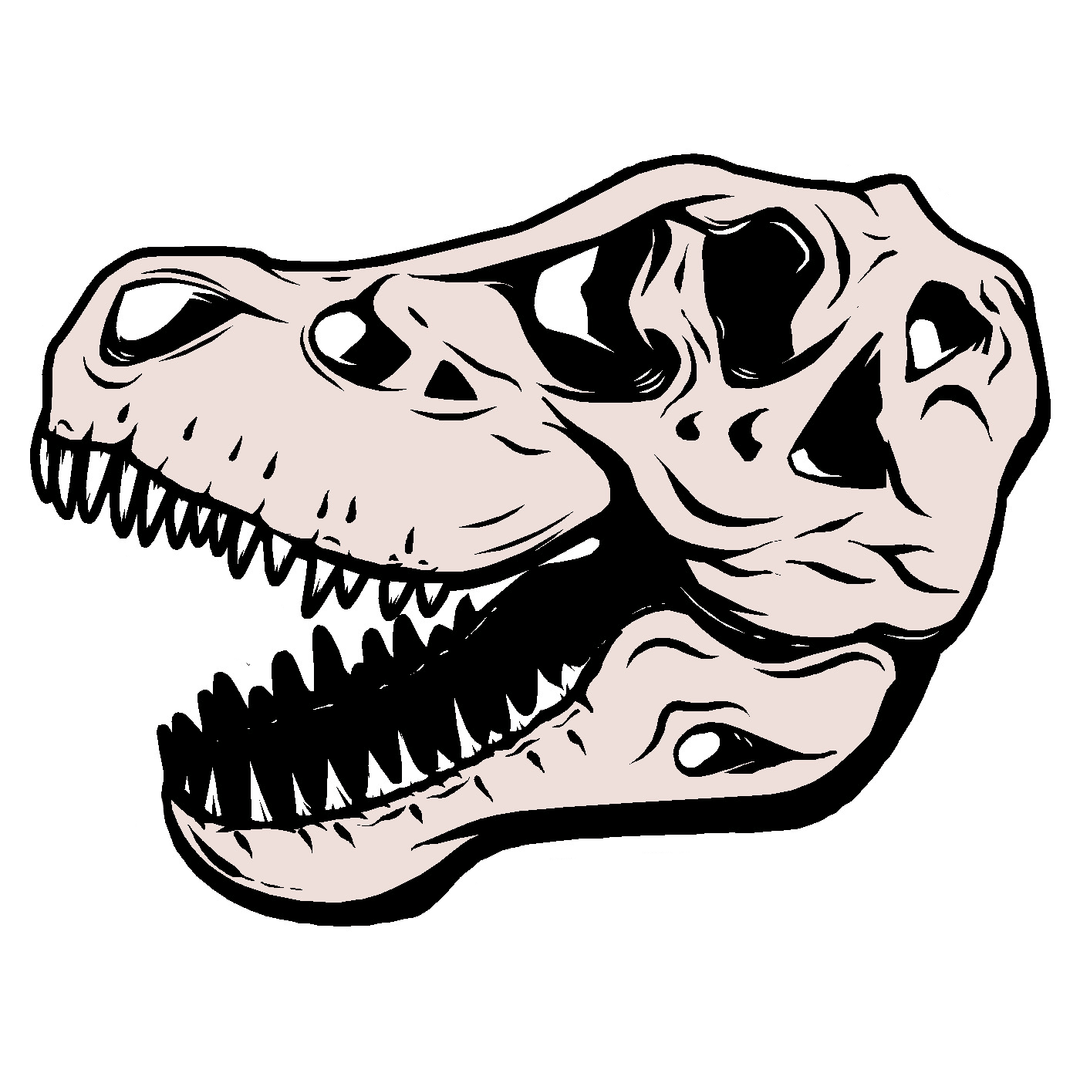 Dinosaur Skull Vinyl Sticker Decal