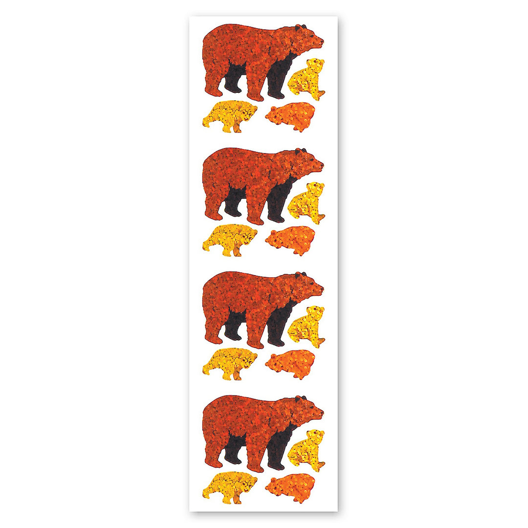 Bears Sparkly Prismatic Stickers