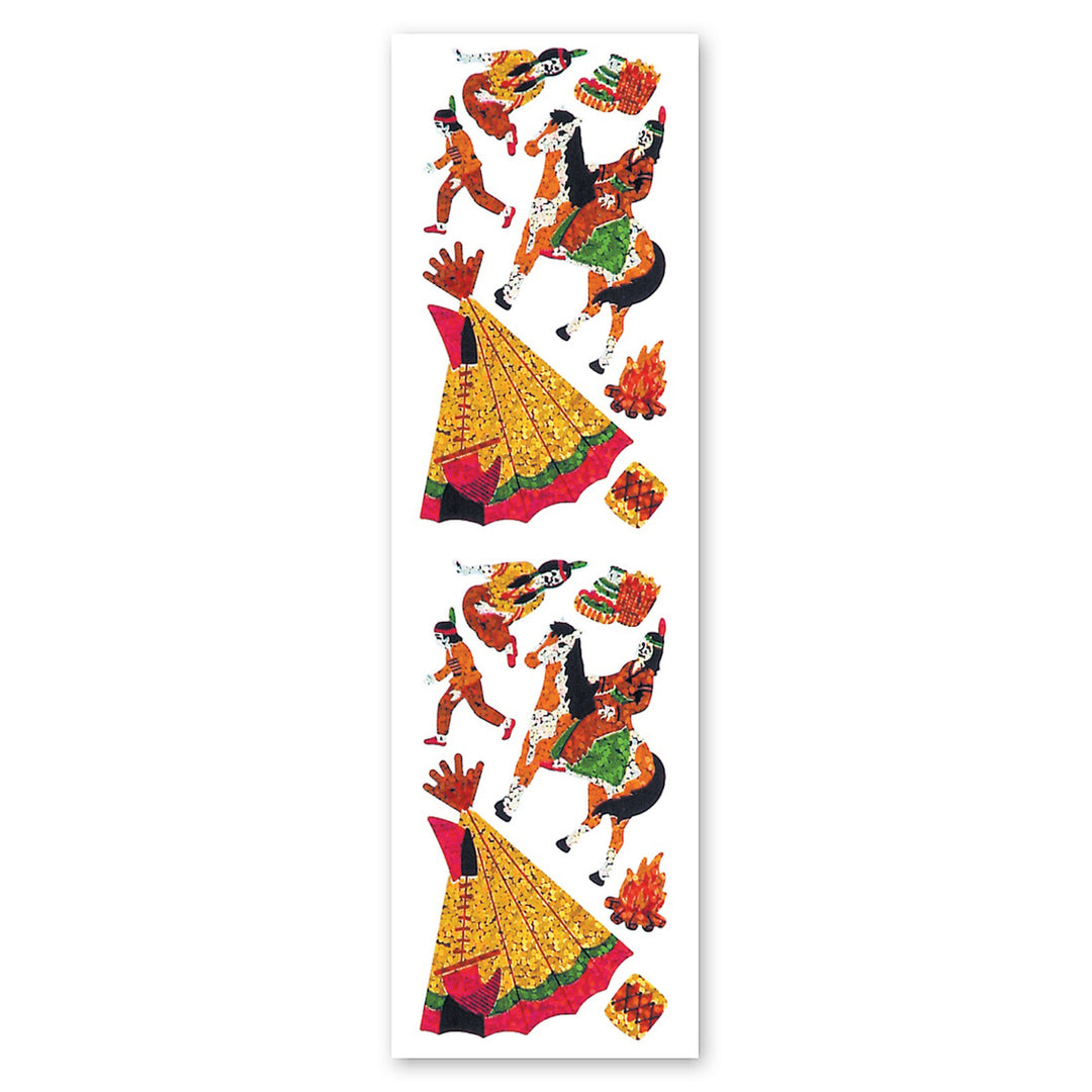 Native American Family Sparkly Prismatic Stickers