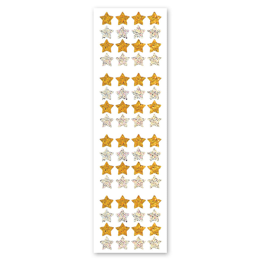 Micro Gold & Silver Stars Sparkly Prismatic Stickers - Packaged – Sticker  Planet