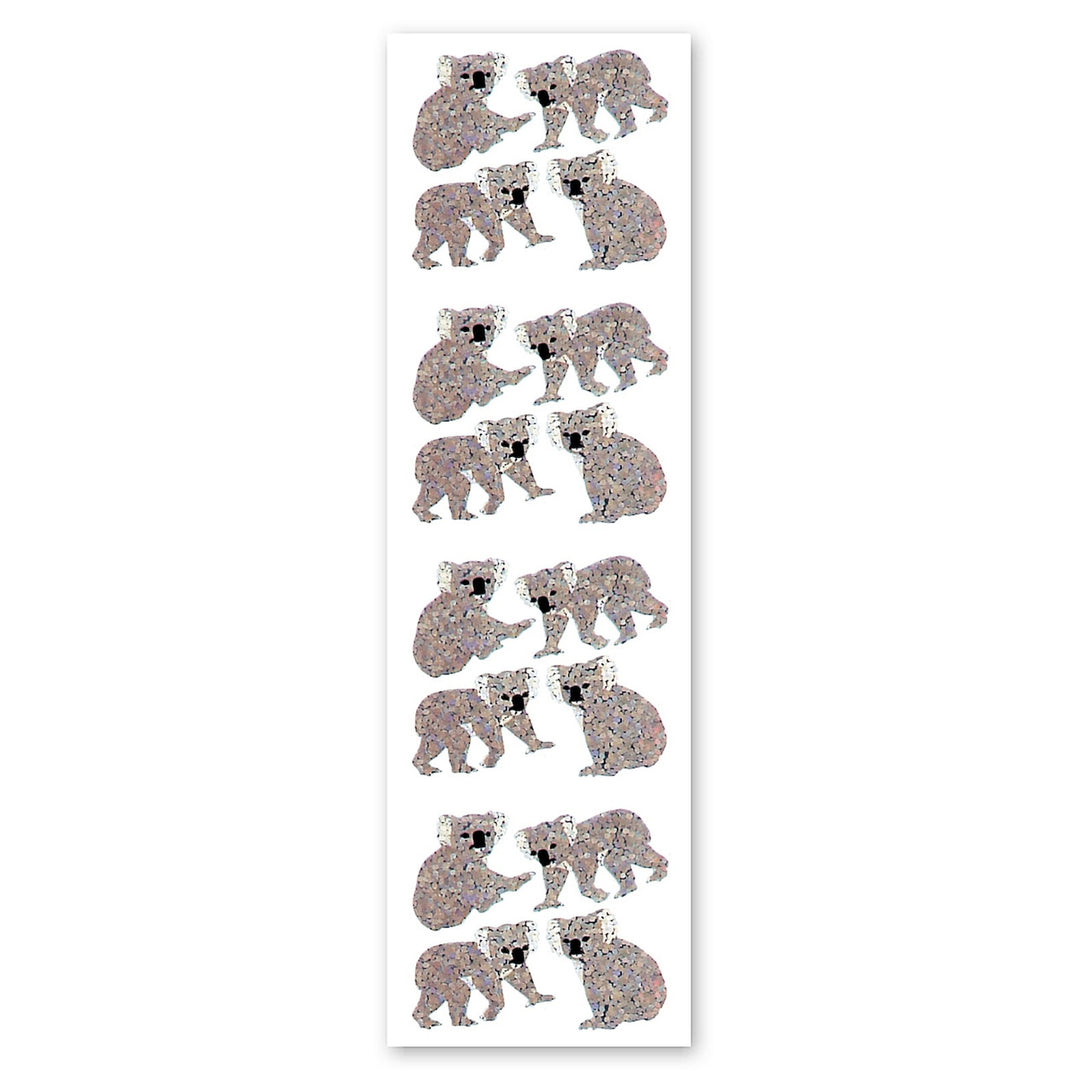 Koala Bears Sparkly Prismatic Stickers