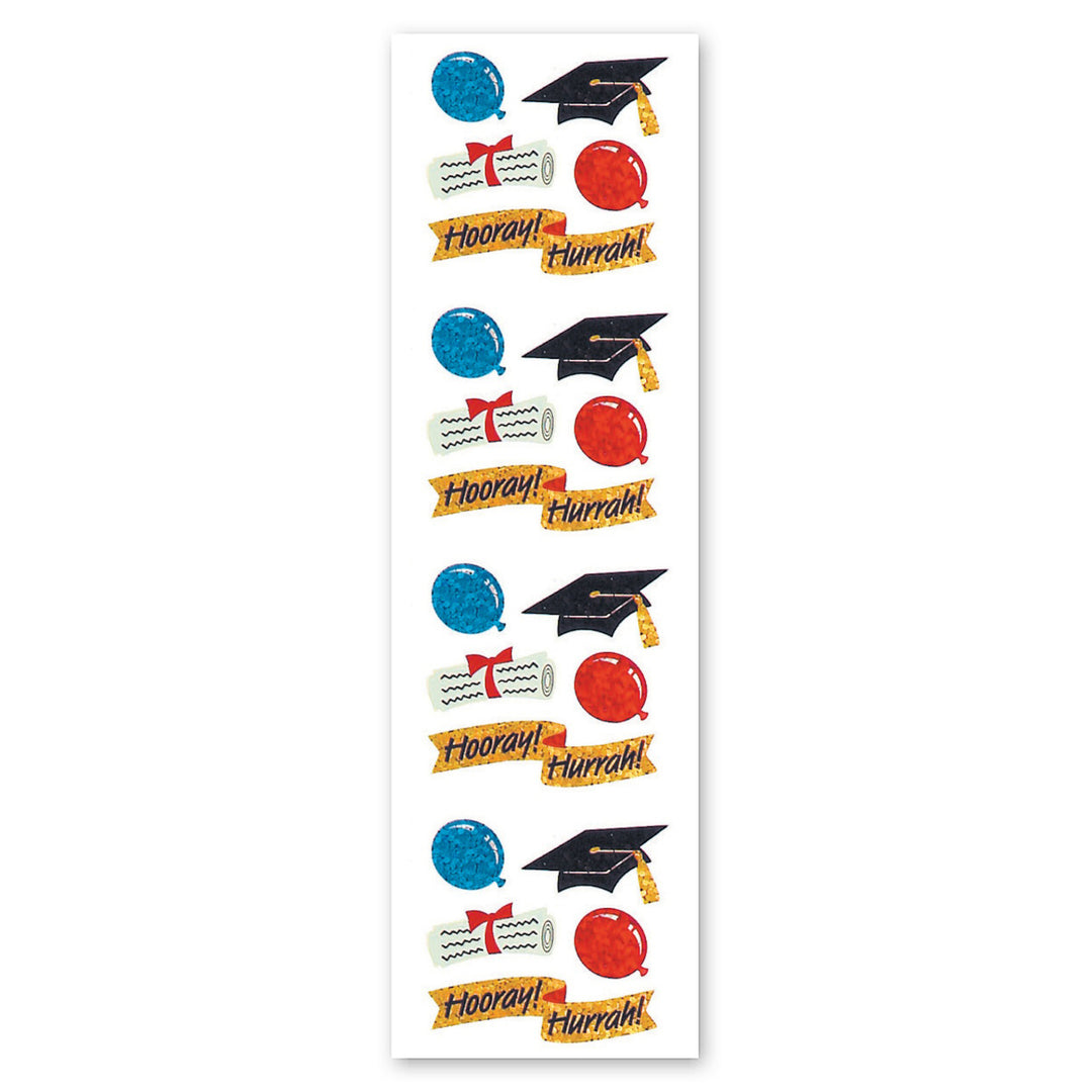Graduation Sparkly Prismatic Stickers