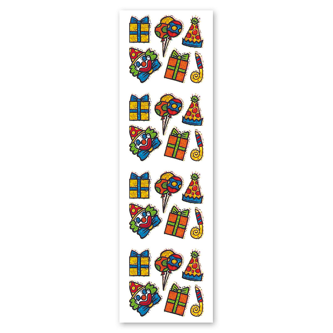 Party And Clown Sparkly Prismatic Stickers