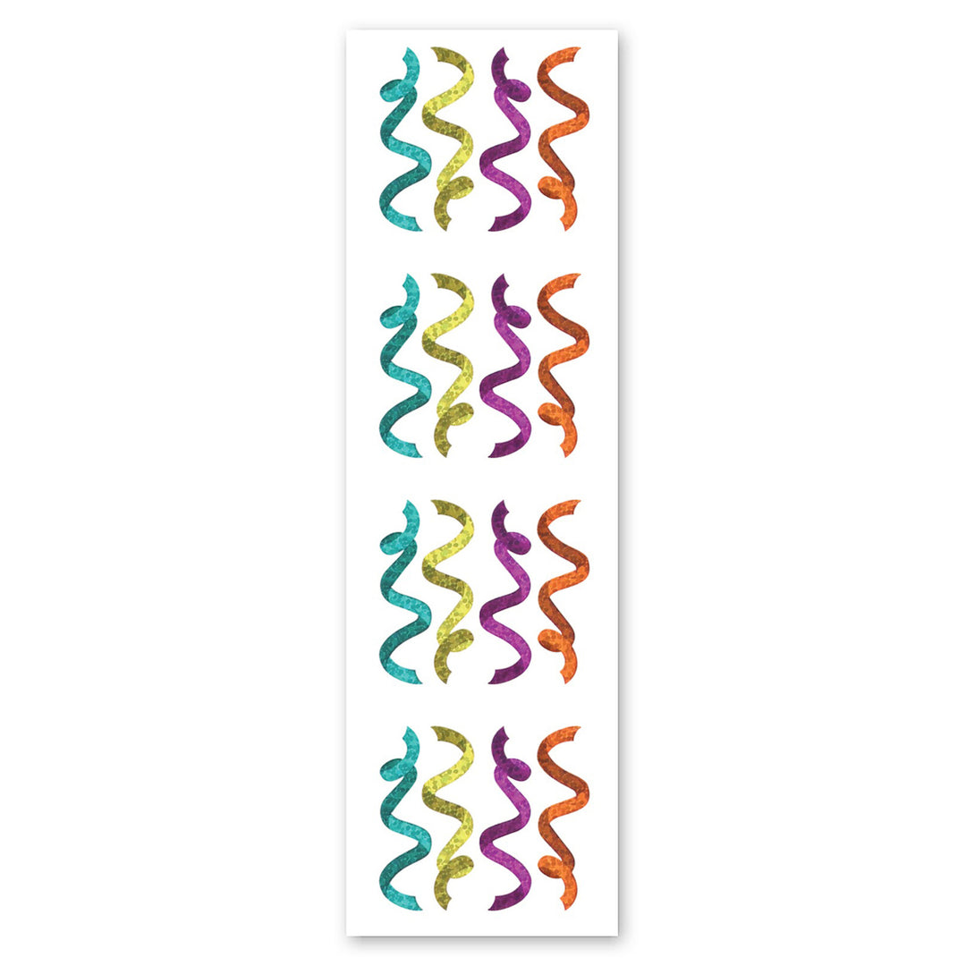 Purple And Teal Multicolor Streamers Sparkly Prismatic Stickers