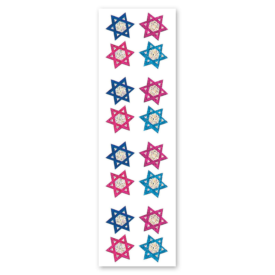 Stars of David Sparkly Prismatic Stickers