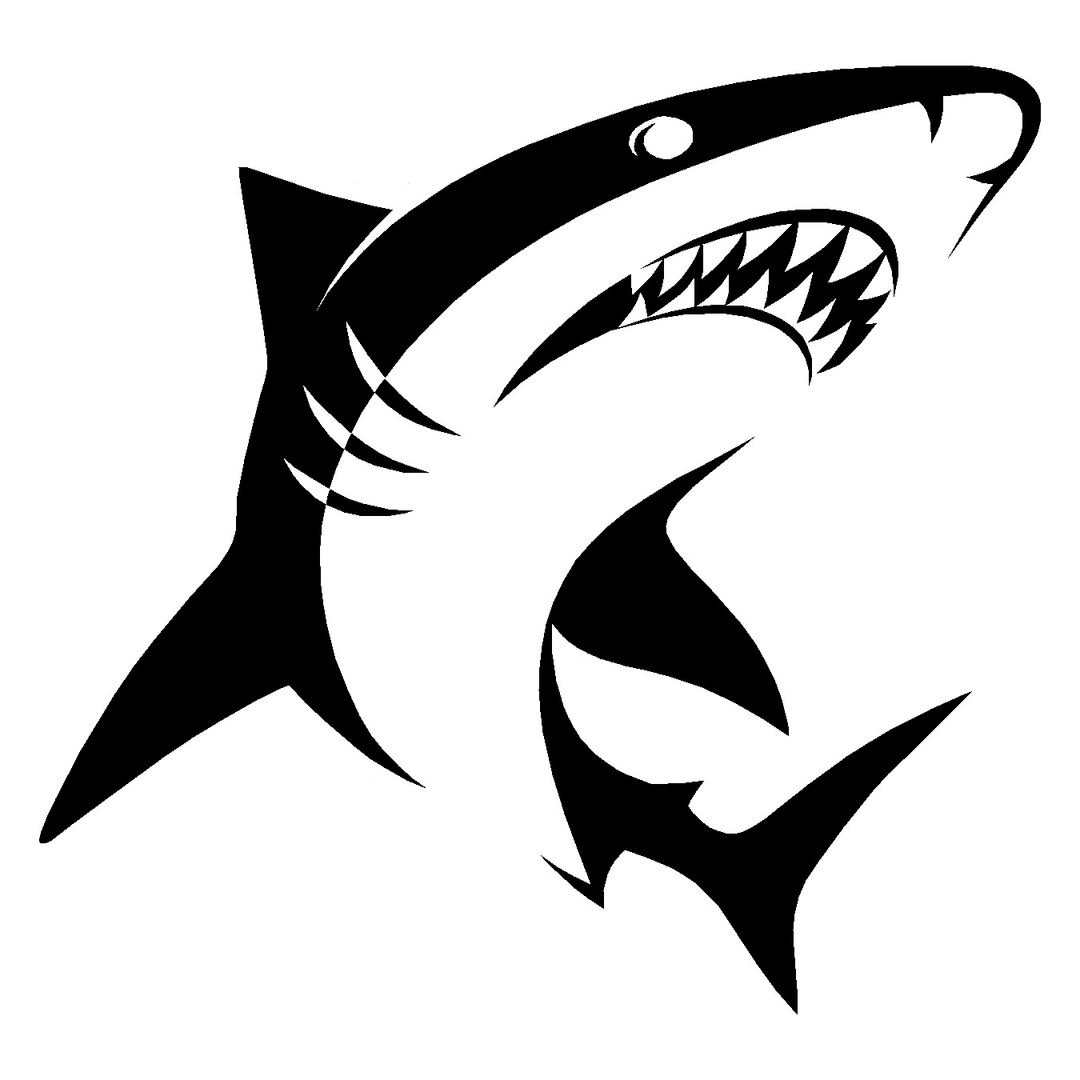Black & White Shark Vinyl Sticker Decal