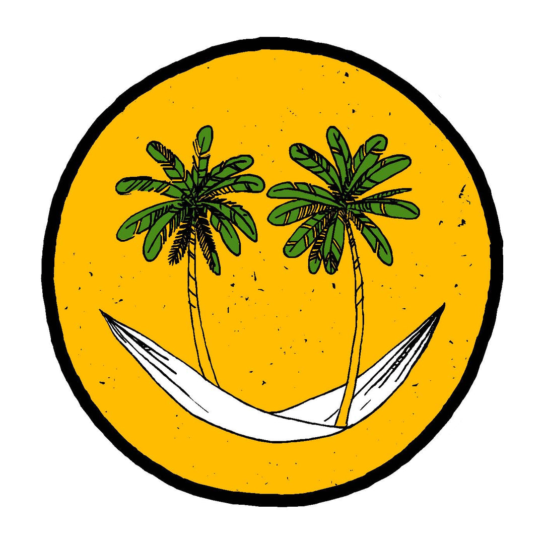 Palm Tree Smiley Face Vinyl Sticker Decal