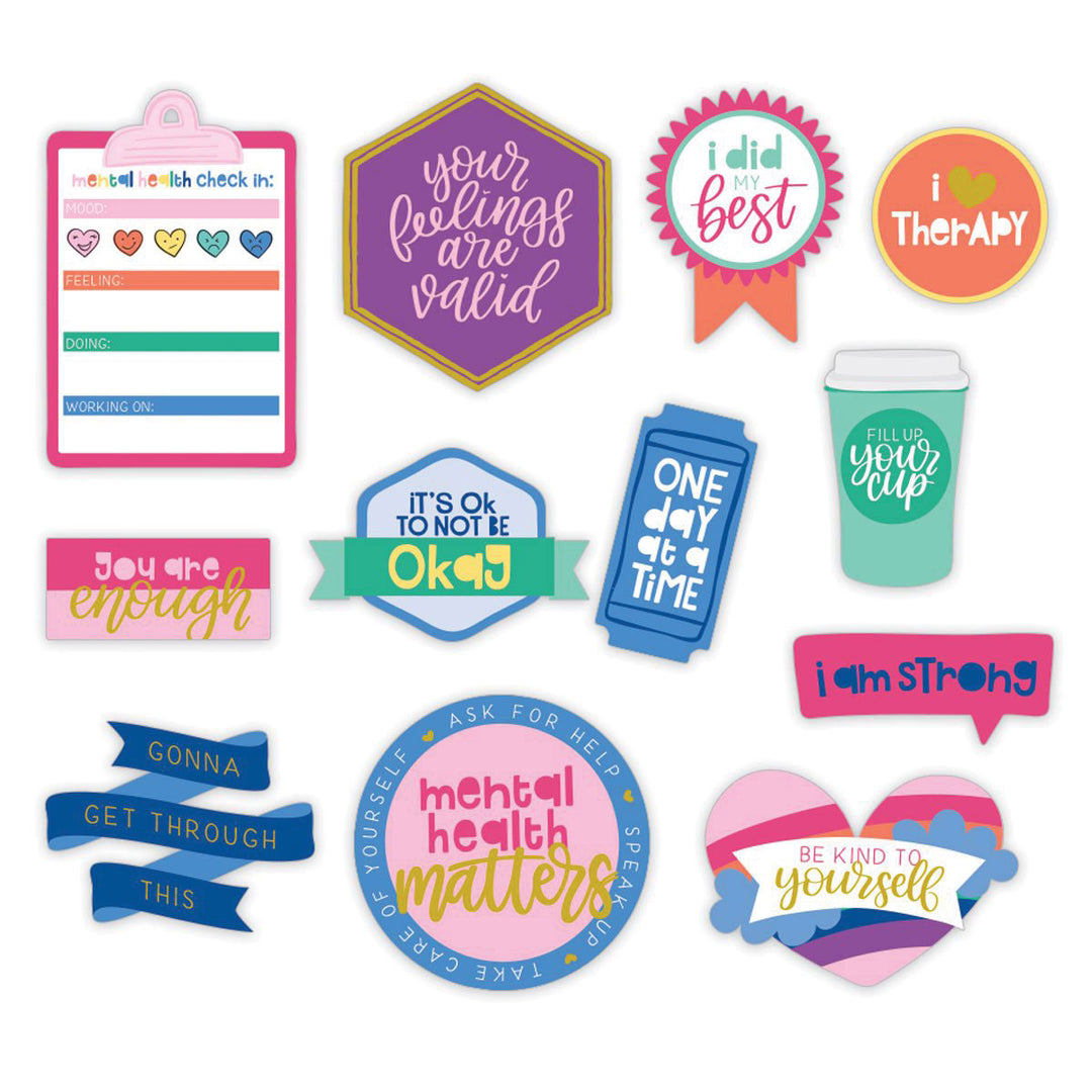 Bright Self-Care Diecut Stickers