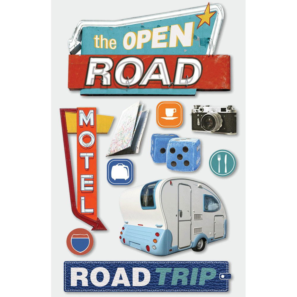 Road Trip 3-D Stickers