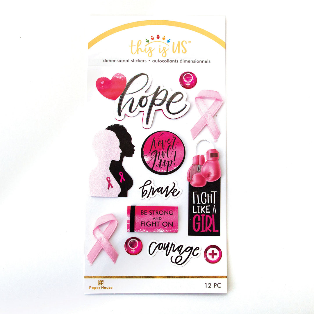 Breast Cancer Embellished Stickers
