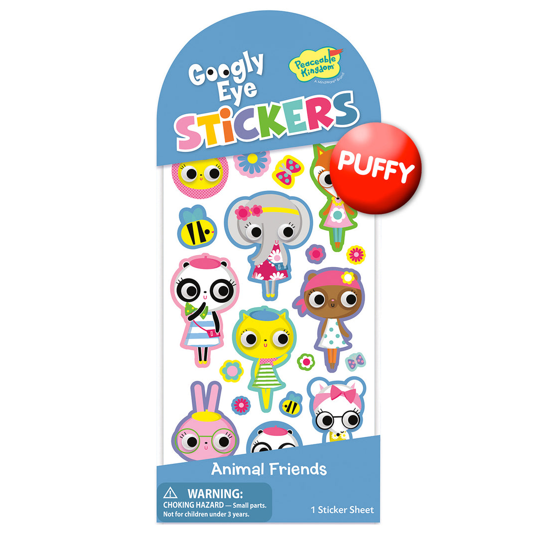 Animal Friends Puffy Googly Eye Stickers
