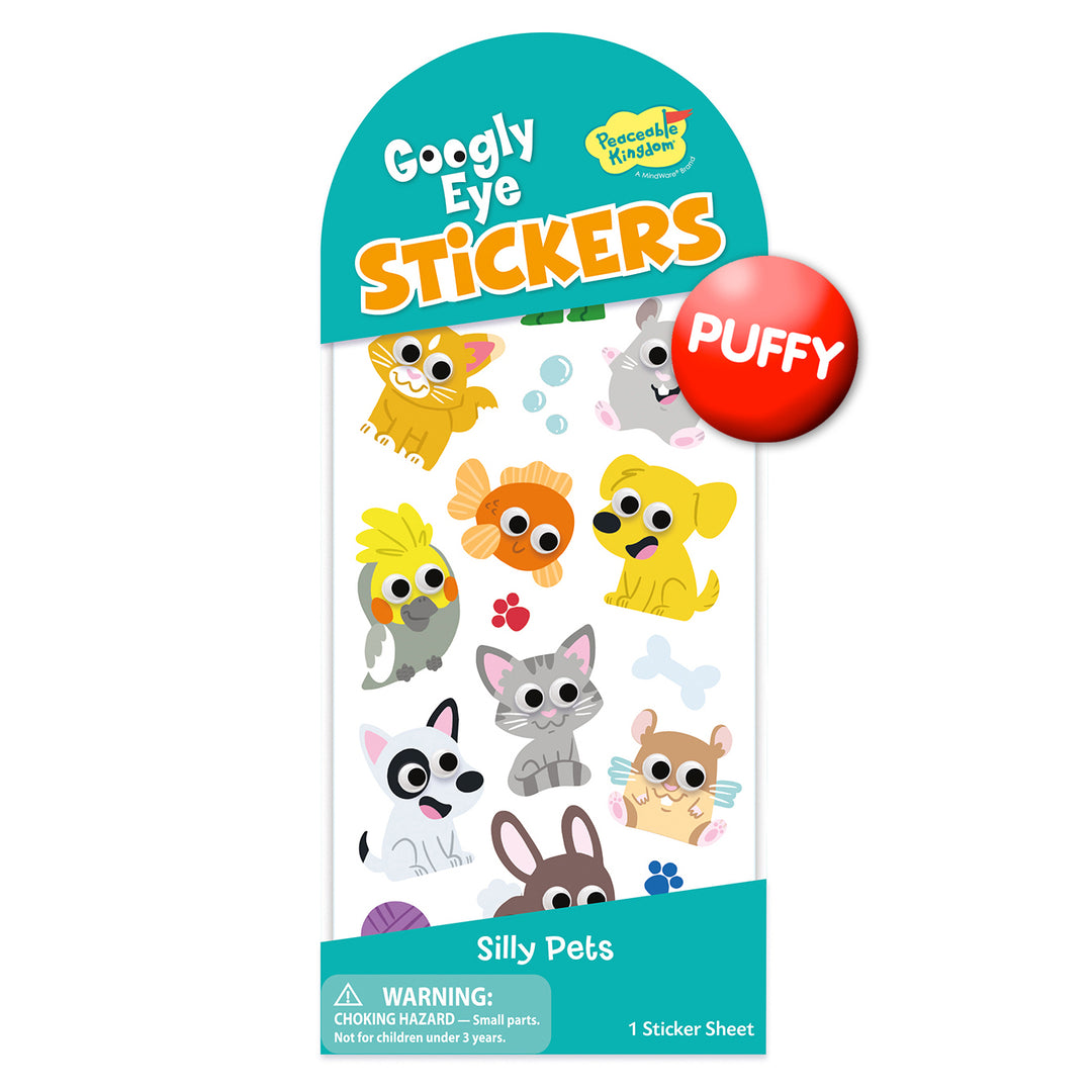 Silly Pets  Puffy Googly Eye Stickers