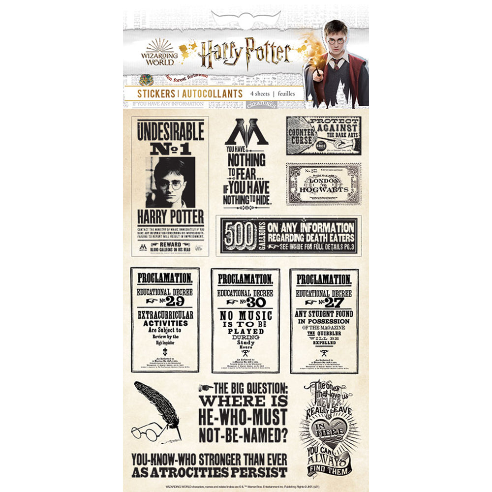 Harry Potter Papers & Proclamations Stickers, 4 sheets