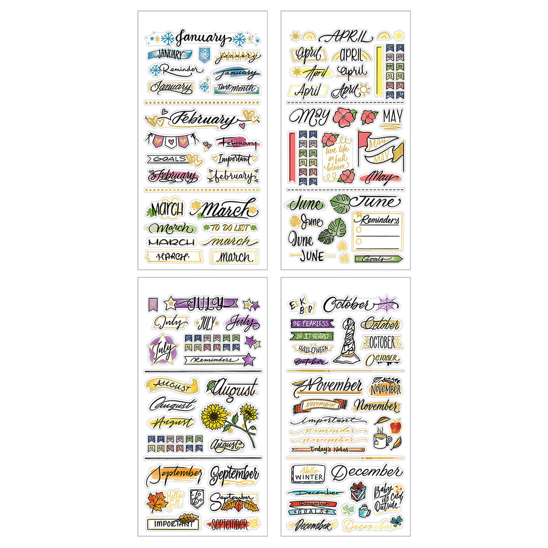 Creative Journaling Monthly Planner Stickers