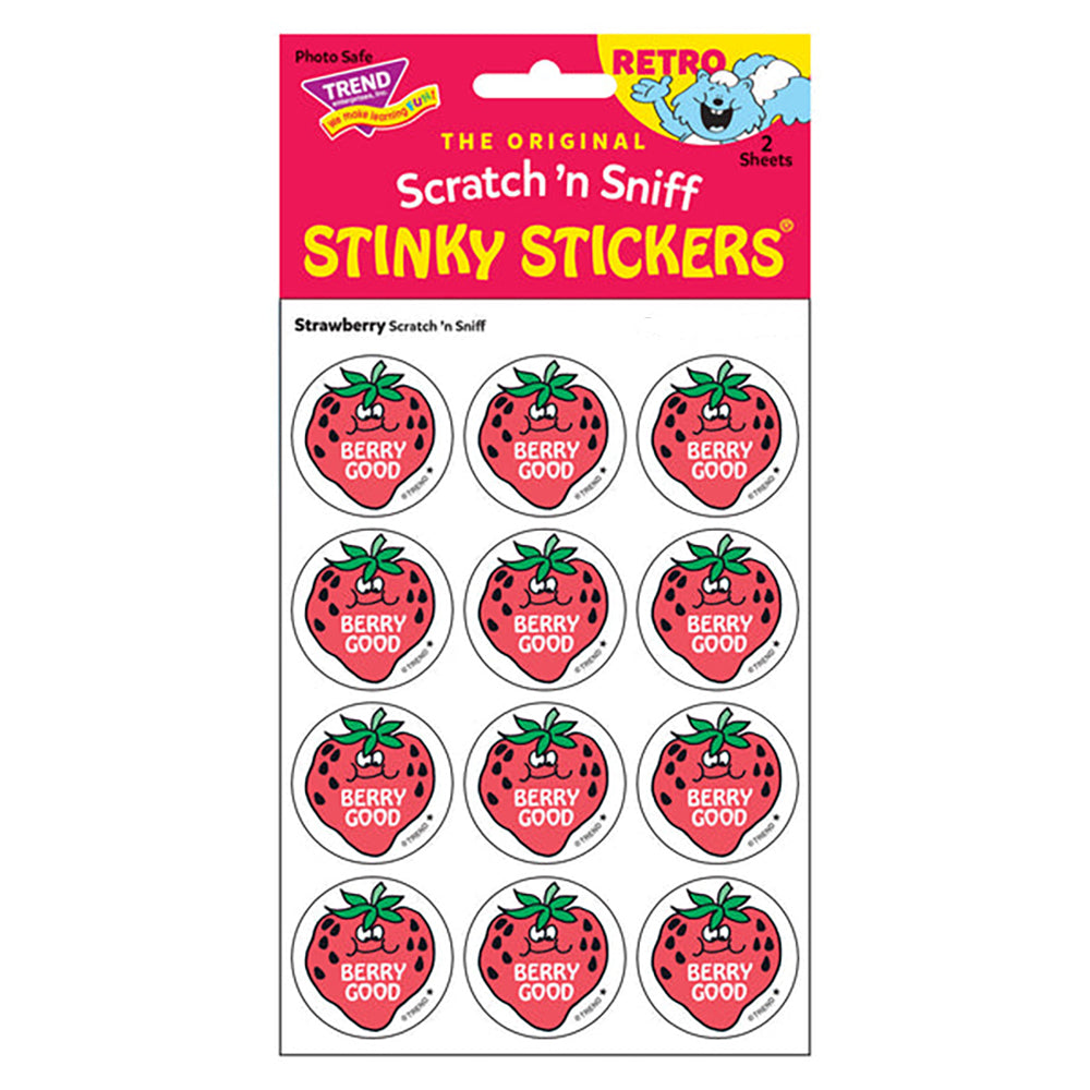 Berry Good Strawberry Scented Retro Scratch And Sniff Stinky Stickers