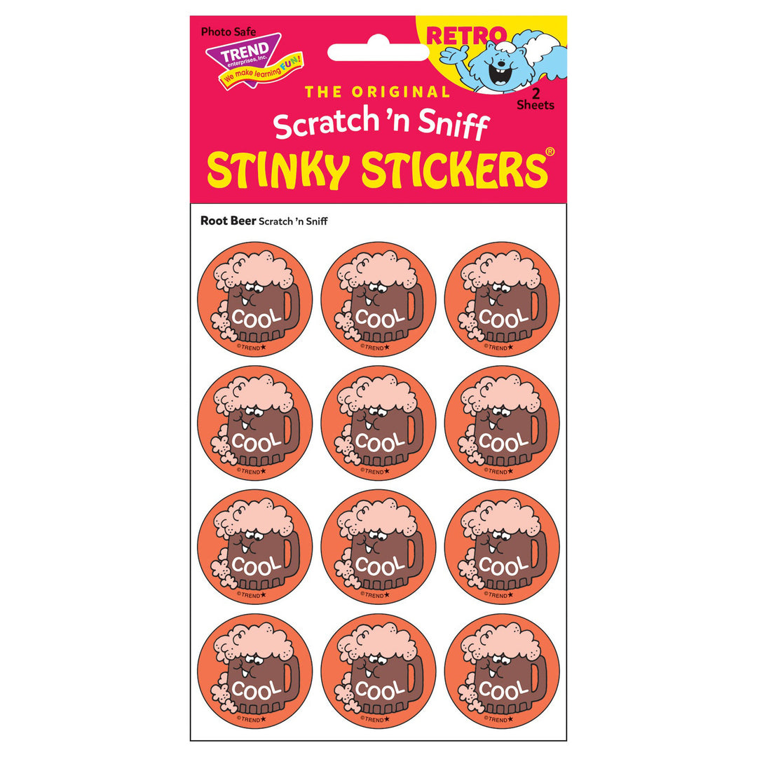 Cool Root Beer Scented Retro Scratch And Sniff Stinky Stickers