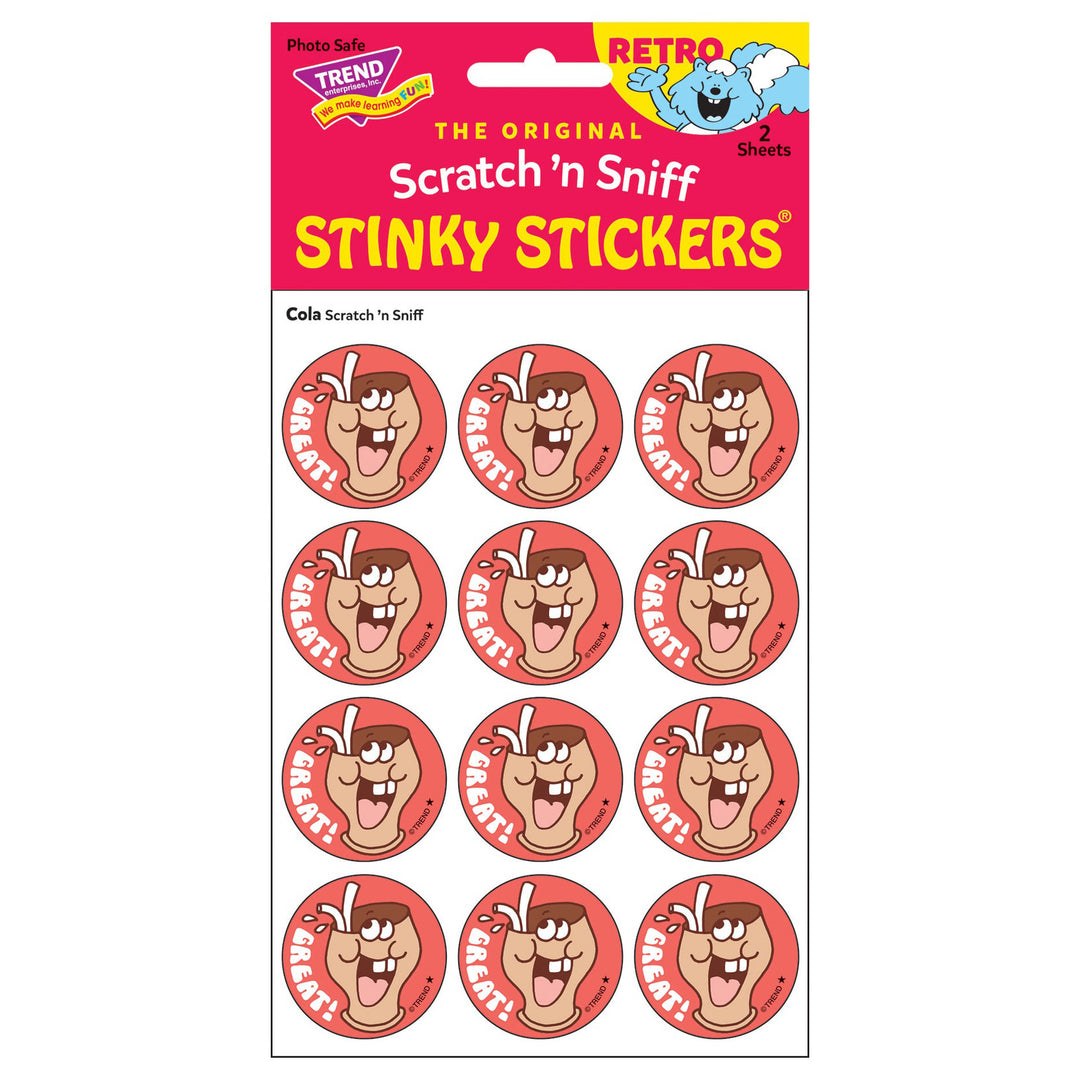 Great Cola Scented Retro Scratch And Sniff Stinky Stickers