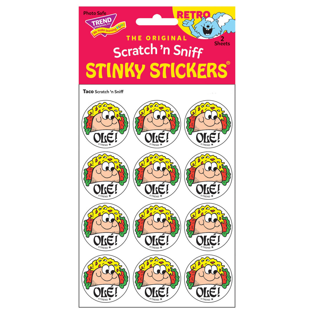 Ole Taco Scented Retro Scratch And Sniff Stinky Stickers