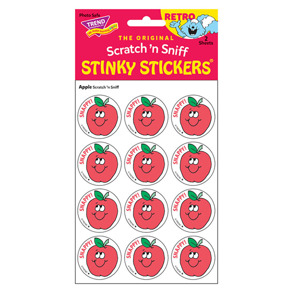 Snappy Apple Scented Retro Scratch And Sniff Stinky Stickers