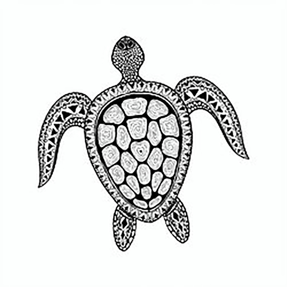 Black & White Turtle Vinyl Sticker Decal