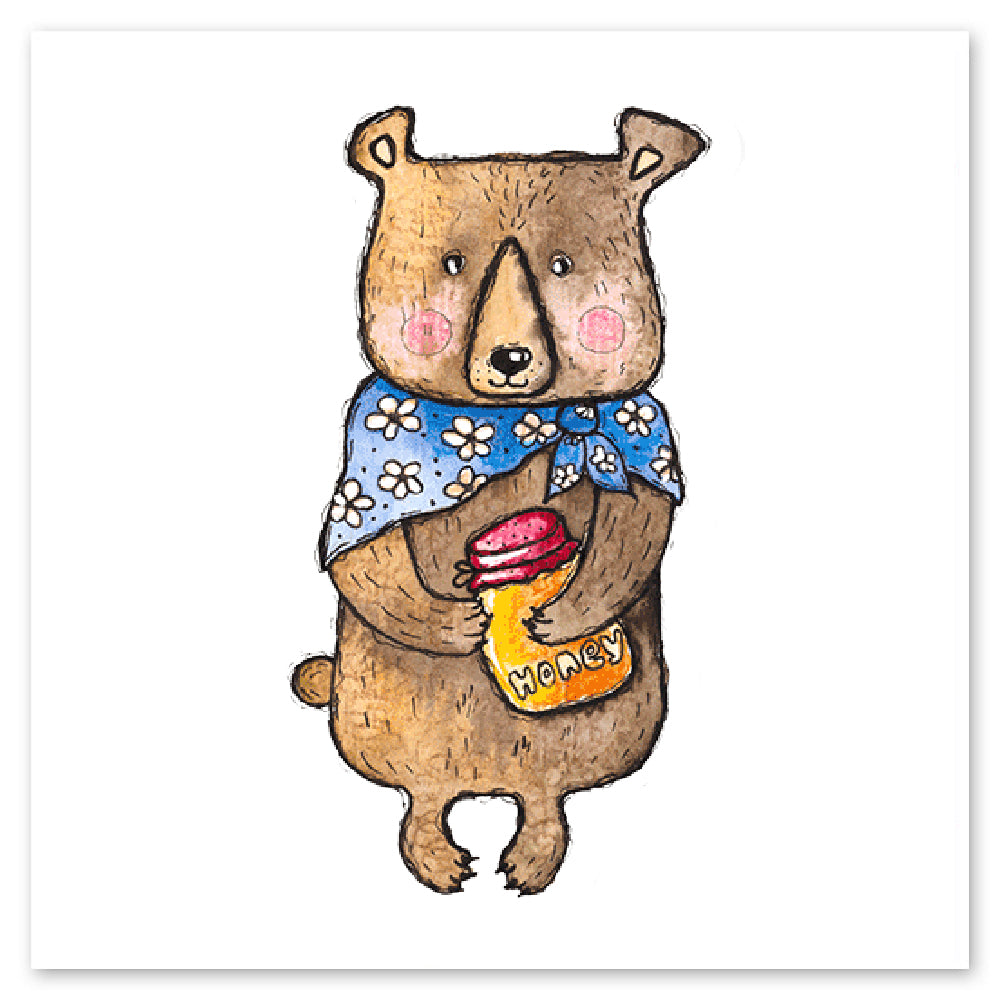 Bear With Honey Jar Vinyl Sticker Decal
