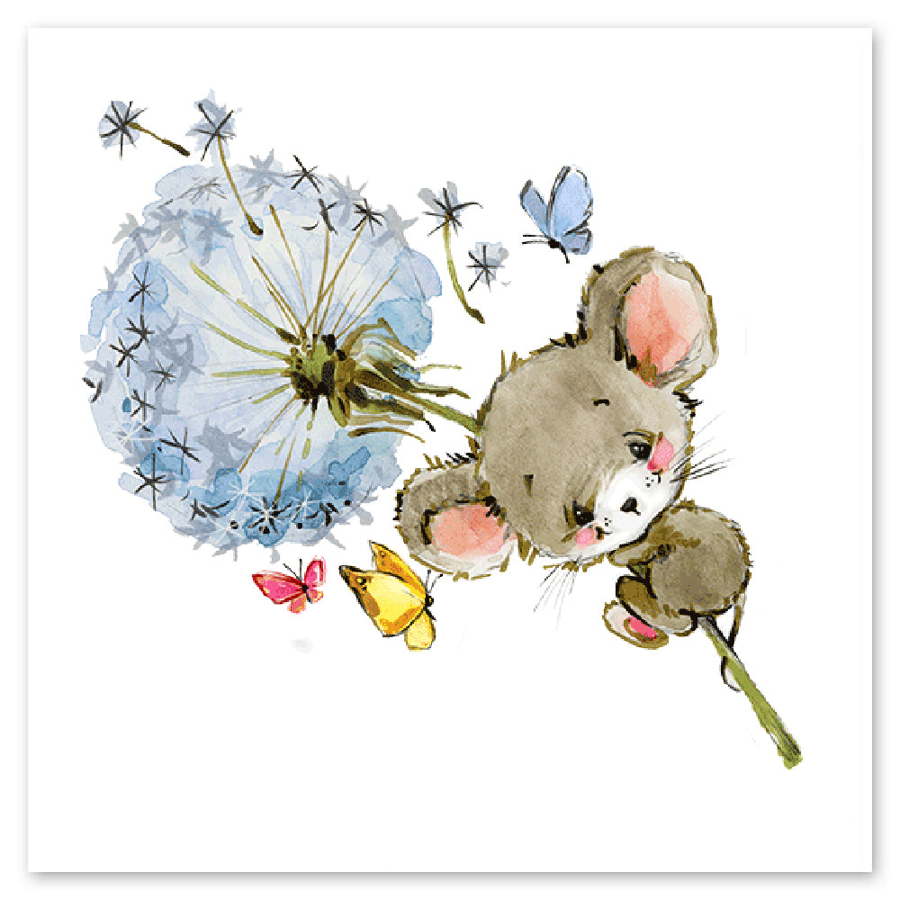 Mouse On A Dandelion Vinyl Sticker Decal