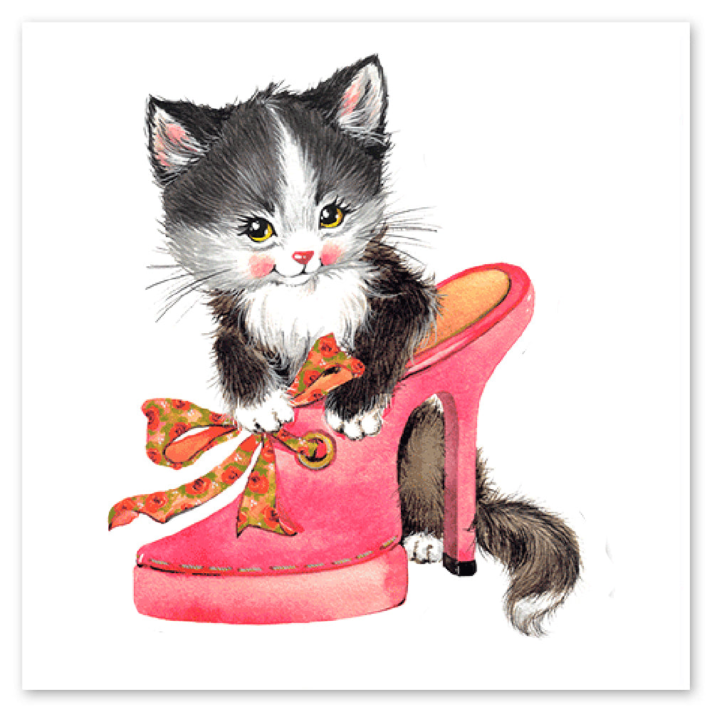 Cat in Shoe Vinyl Sticker Decal