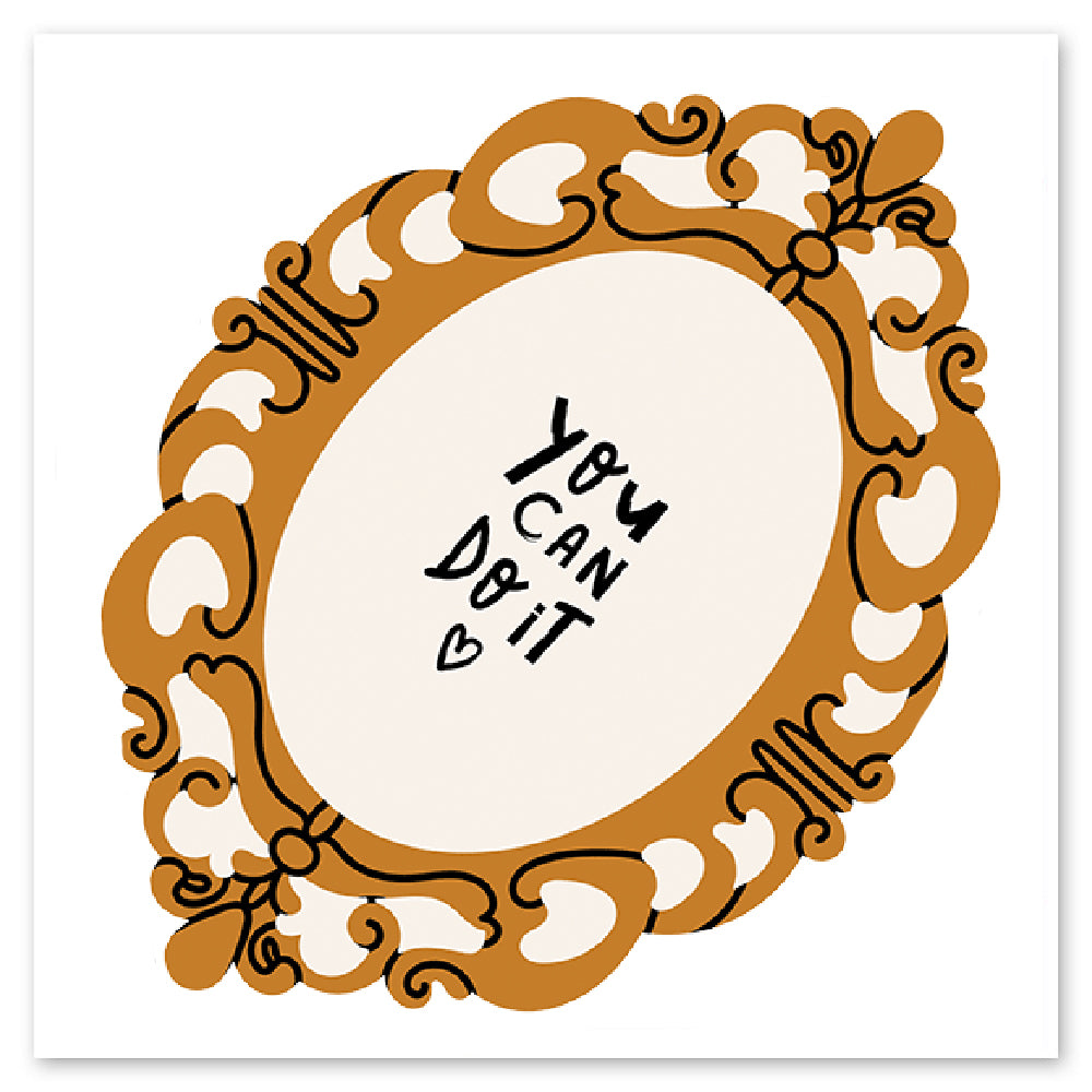 Mirror That Says You Can Do It Vinyl Sticker Decal