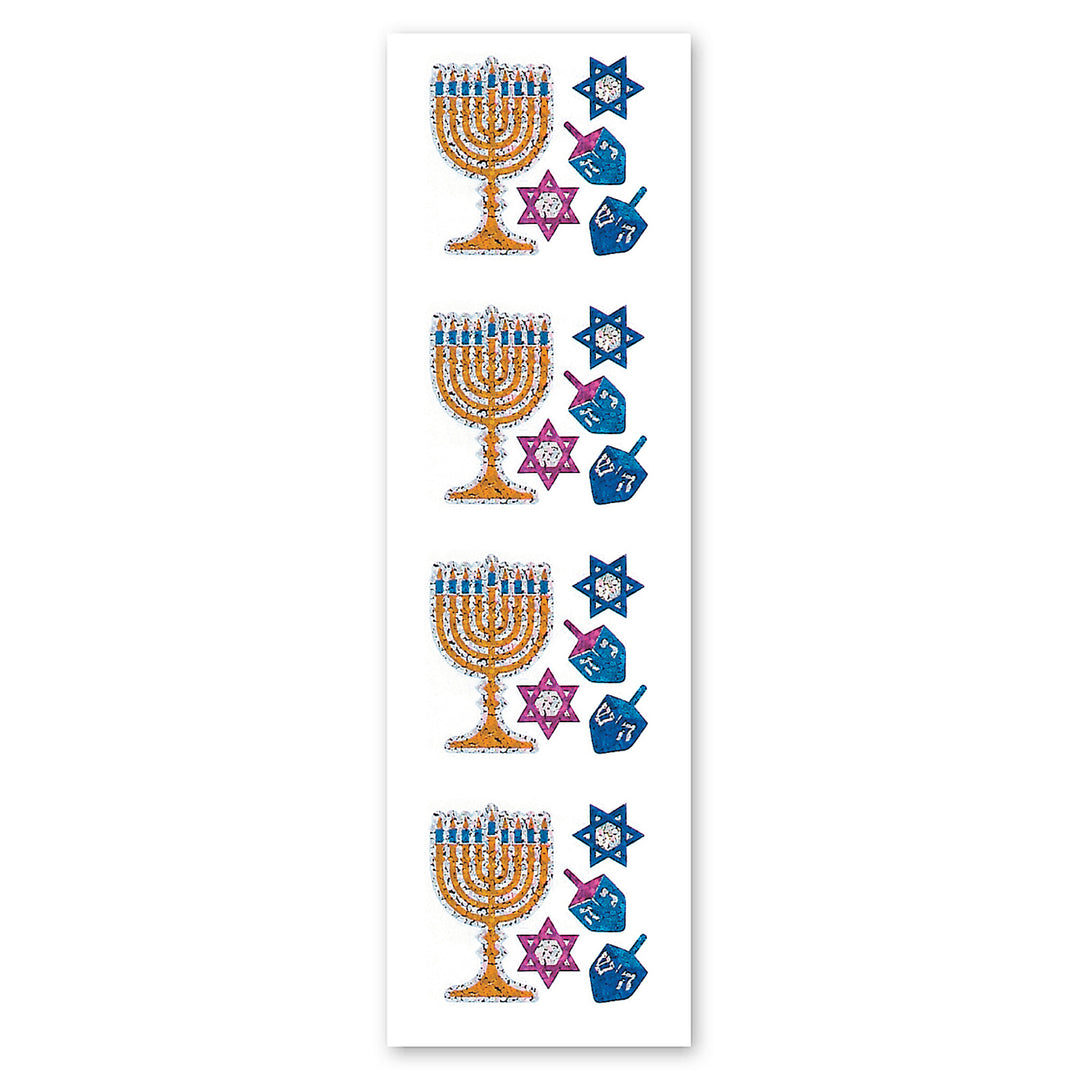 Hanukkah Assortment Sparkly Prismatic Stickers